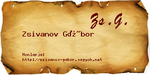 Zsivanov Gábor névjegykártya