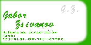 gabor zsivanov business card